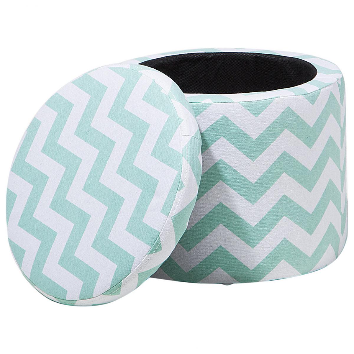 POUF Tunica 35/35/30 cm - Grün, Naturmaterialien/Textil (35/30/35cm) - Beliani