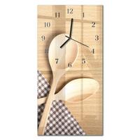 WANDUHR aus Glas 30x60 cm - Löffel - Beige, Glas (30/60/0.4cm) - TULUP