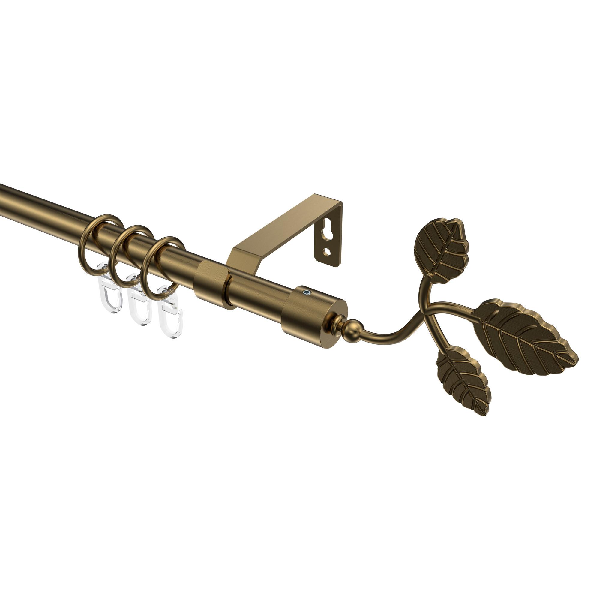 GARDINENSTANGE Olymp Alessia 140 cm, 1-läufig, 16 mm Ø Messing Antik - Messingfarben/Bronzefarben, Metall (140cm) - INTERDECO