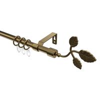 GARDINENSTANGE Olymp Alessia 140 cm, 1-läufig, 16 mm Ø Messing Antik - Messingfarben/Bronzefarben, Metall (140cm) - INTERDECO