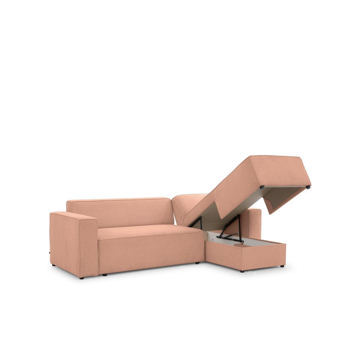 ECKSOFA Schlafsofa Waldo In Stoff Poso - Rosa, Holzwerkstoff/Textil (260/173cm) - Fun Möbel