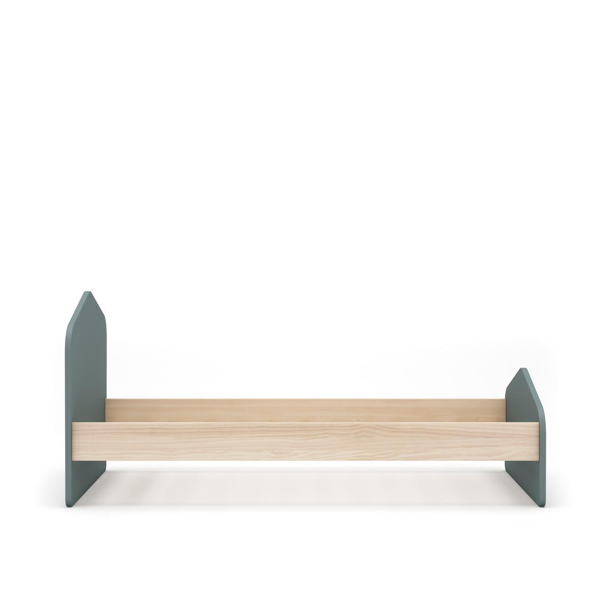 BETT Estefania Grün 195/100/90 cm - Grün, Holz (190/90cm) - Calicosy