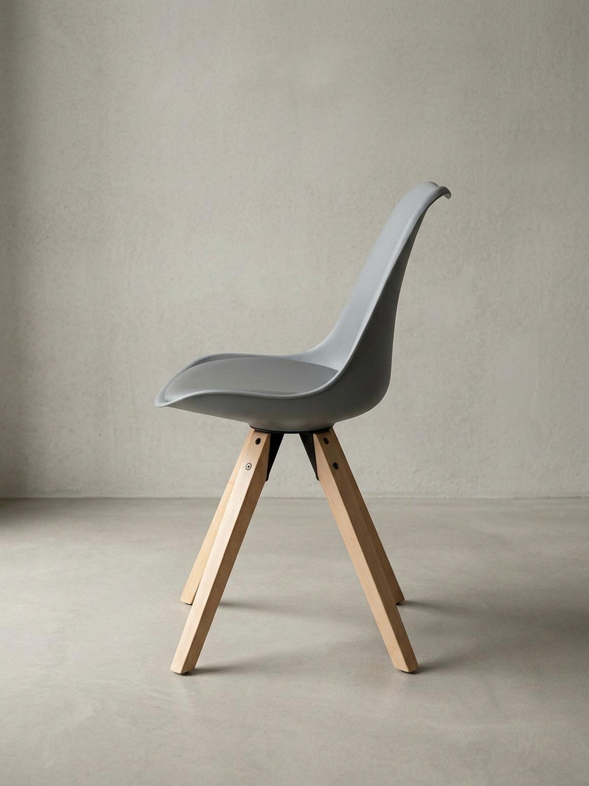 ESSZIMMERSTUHL 2er Set Kunstlederbezug mit Holzgestell Skandinavisch gepolstert, Grau 49x52x87 cm - Beige/Grau, Holz/Kunststoff (49/87/52cm) - KADIMA DESIGN