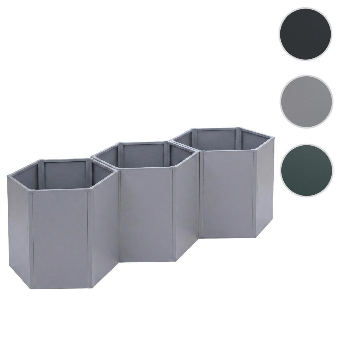 HOCHBEET 3ER-SET Grau 3er-Set-Set - Grau, Metall (264/77/100cm) - MCW