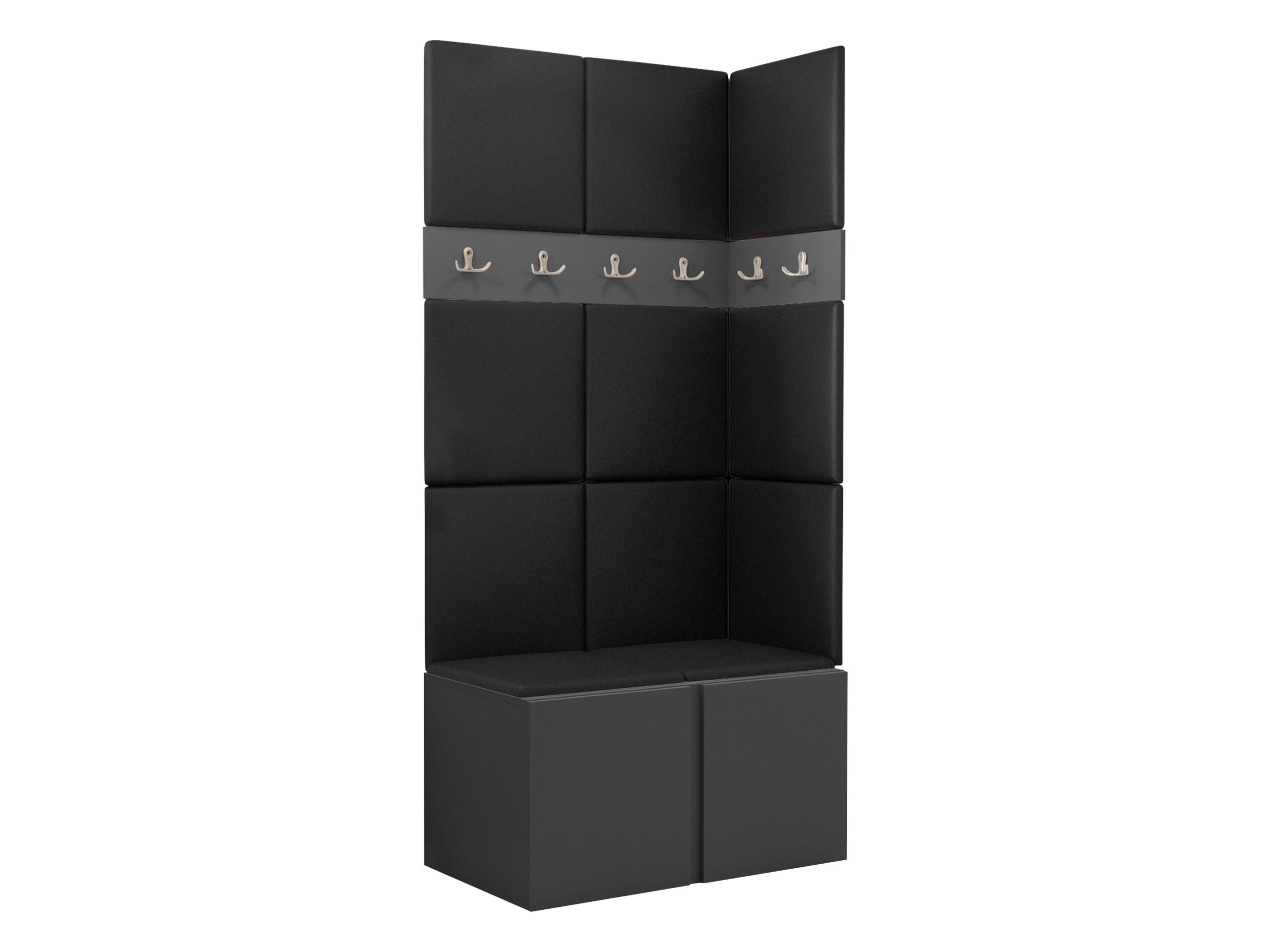 GARDEROBEN-SET Orion I - Graphitfarben/Schwarz, Holzwerkstoff/Kunststoff (84/186/46cm) - MIRJAN24