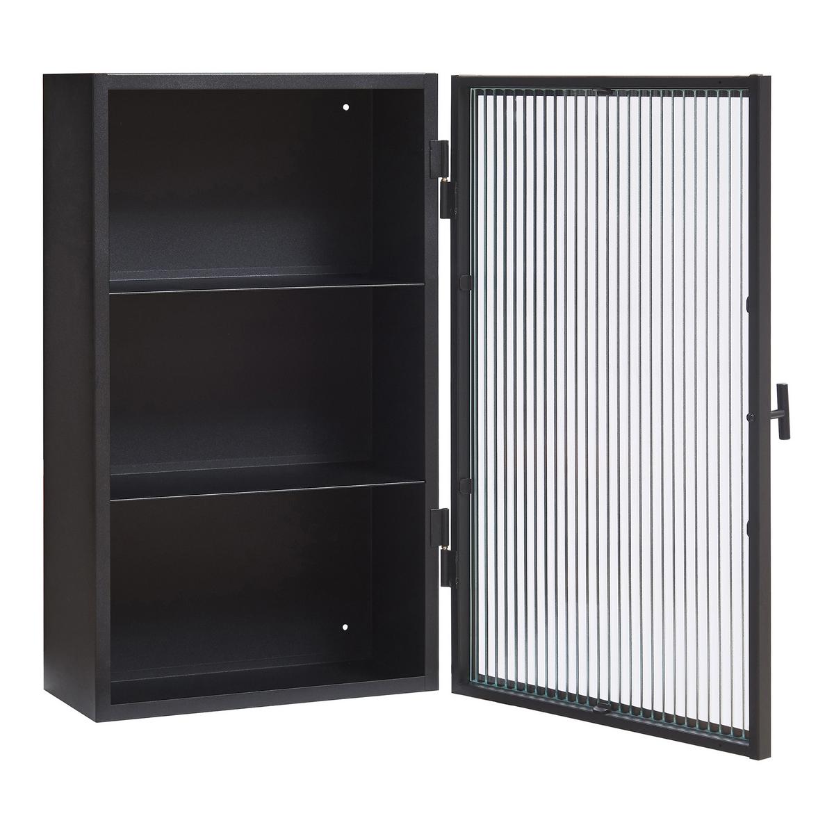 WANDSCHRANK Zundert - Schwarz, Glas/Metall (35/60/15cm) - [en.casa]
