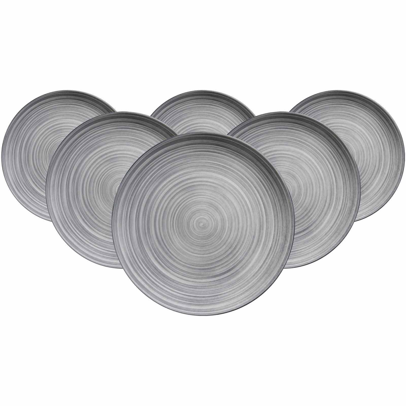 SPEISETELLER Sendai Wirbel grau ø 27 cm 6er Set - Grau, Keramik (27cm) - Ritzenhoff Breker