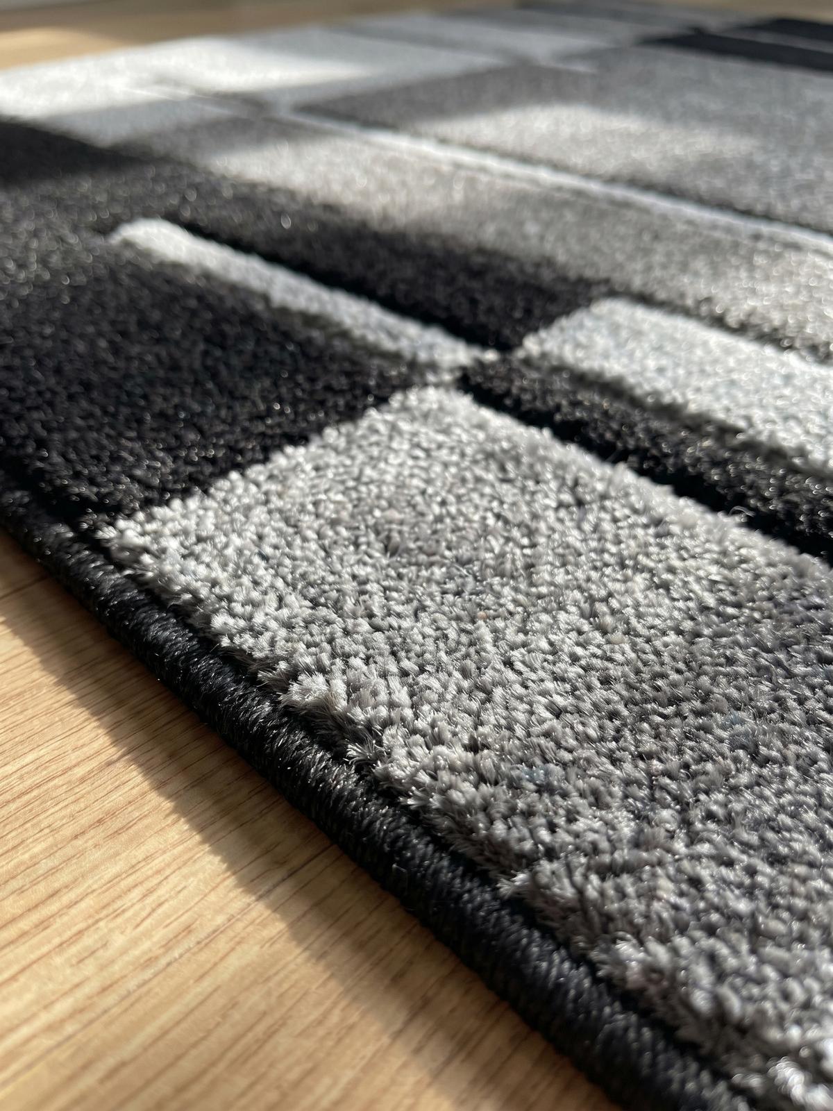 KURZFLORTEPPICH LATEMAR, kariert, Grau, 160 x 230 cm - Grau, Textil (230/160cm) - KADIMA DESIGN