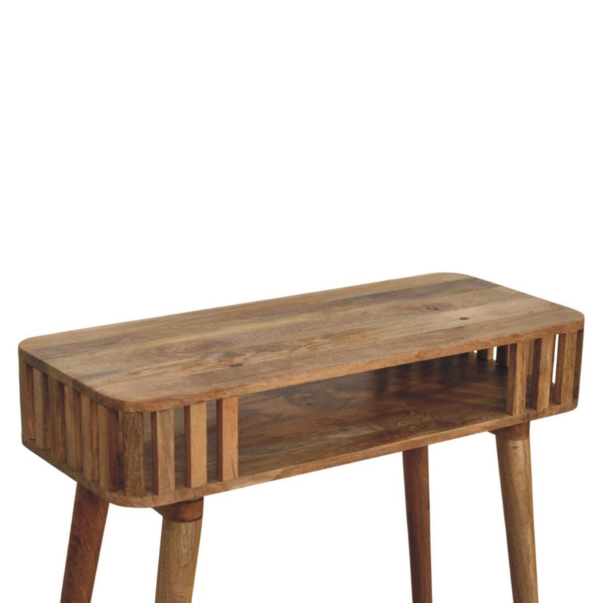 KONSOLENTISCH mit Eichenoptik-Finish, 1 offene Ablage, hellbraun. - Hellbraun/Braun, Holz (35/85/80cm) - Artisan Furniture