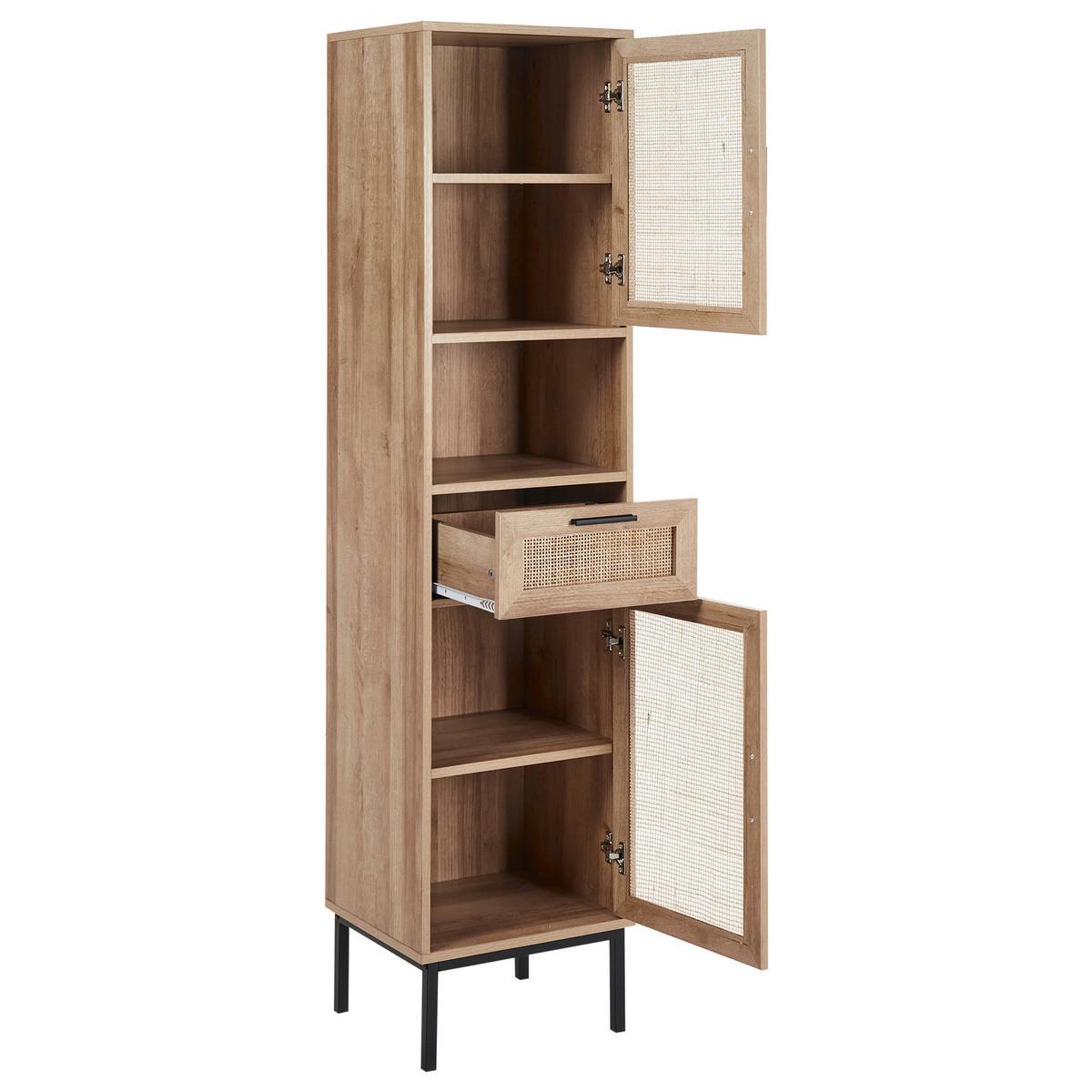 BAD-WANDSCHRANK 40 cm Hellbraun Rosell - Naturfarben/Braun, Holzwerkstoff (40/165/36cm) - Beliani
