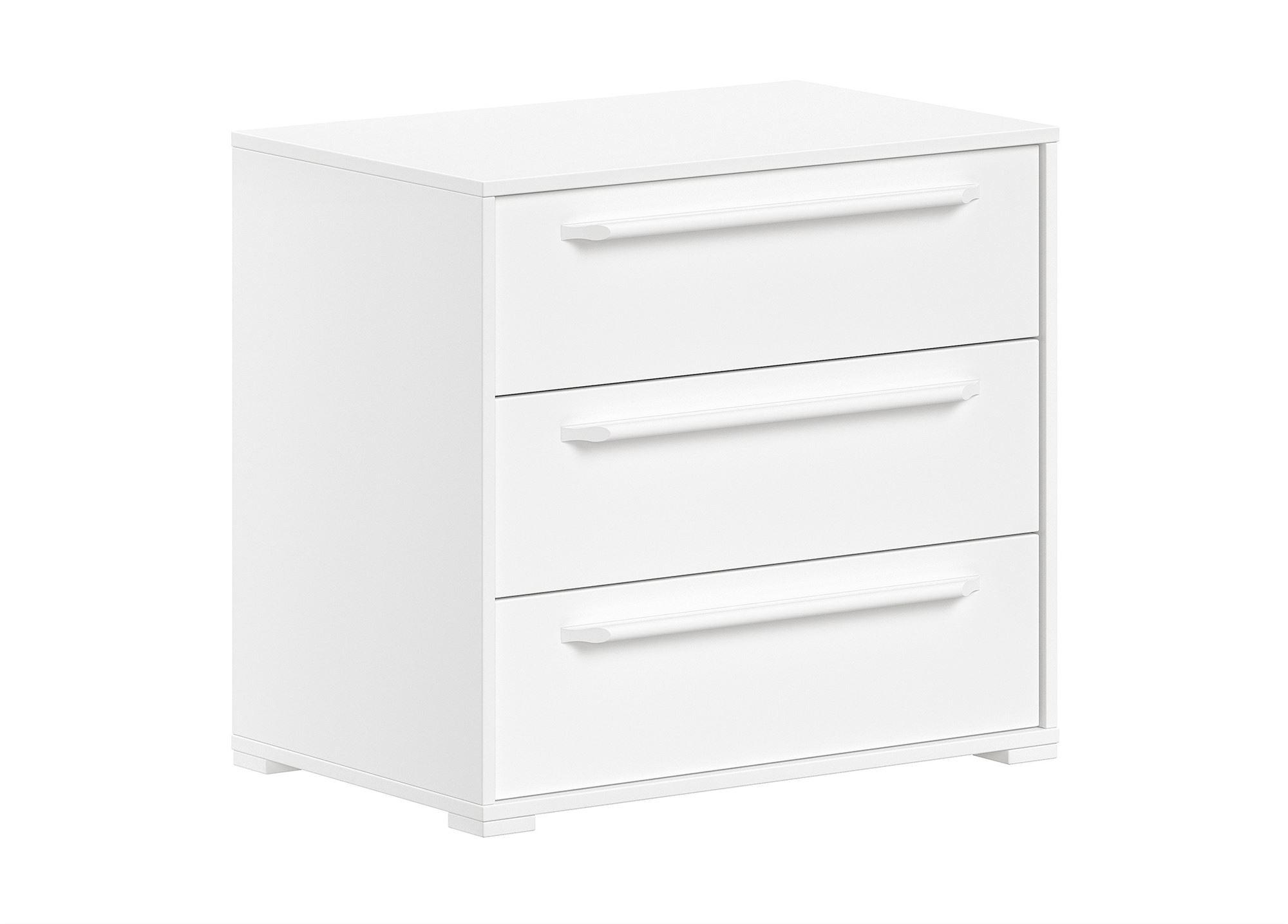 KOMMODE Keelia Weiß Melamin 3 Schubladen Stauraum - Weiß, Kunststoff (68/62/43cm) - 58aufmkessel