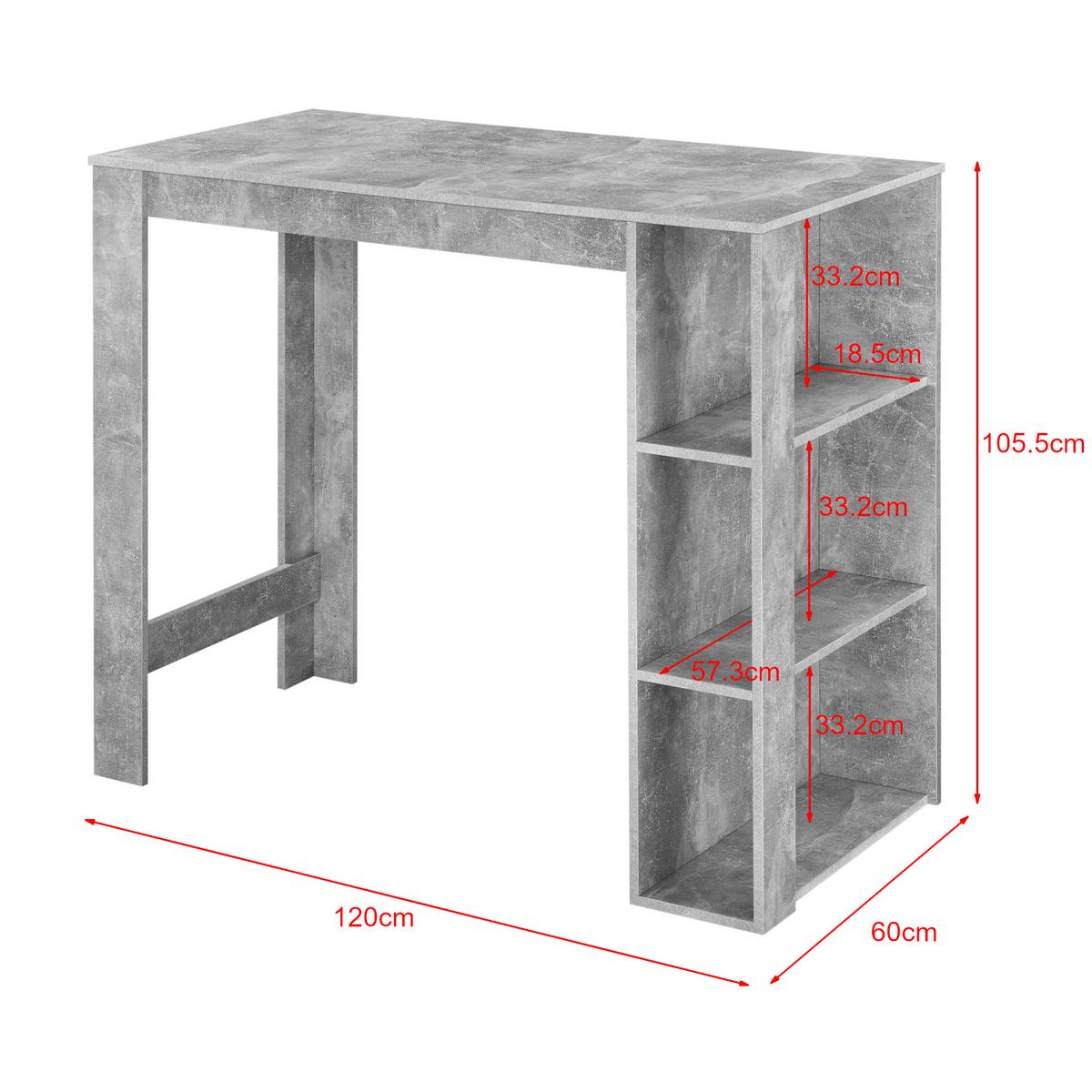 BARTISCH Danderyd - Grau, Holzwerkstoff (60/120/105.5cm) - [en.casa]