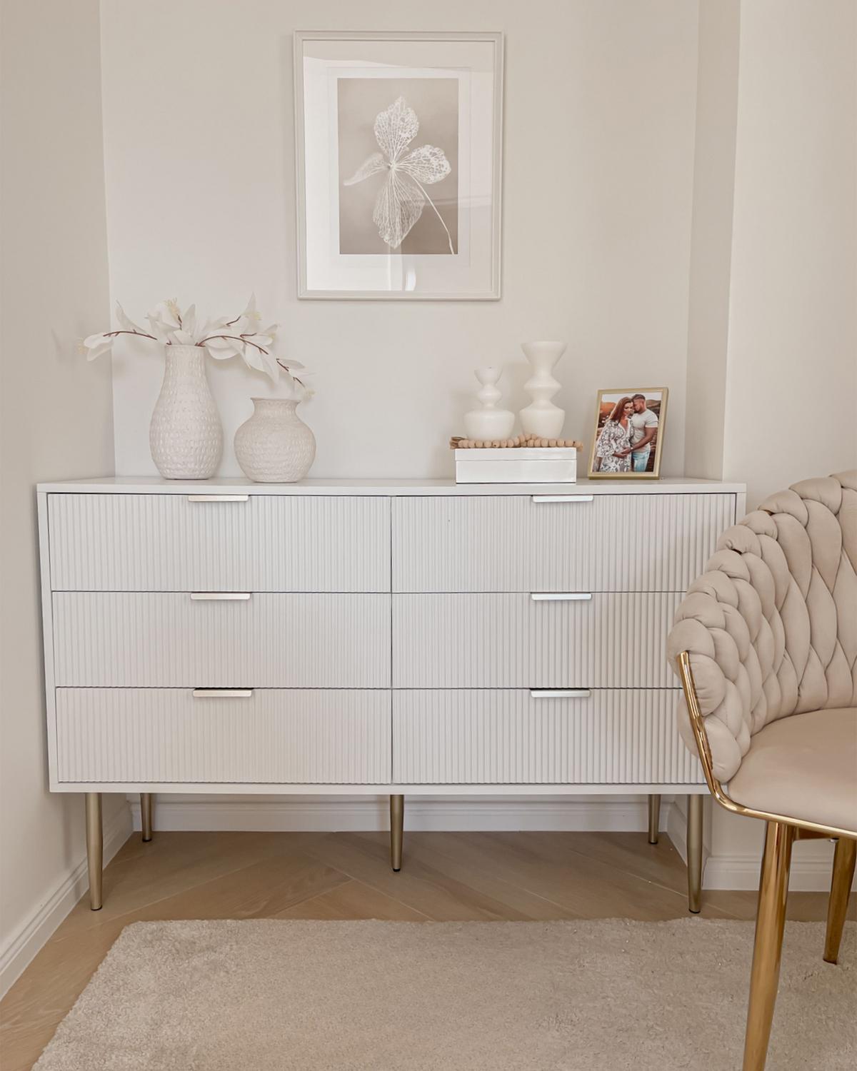 KOMMODE mit 6 Schubladen Weiß Soho - Weiß, Holzwerkstoff (120/78/40cm) - Beliani