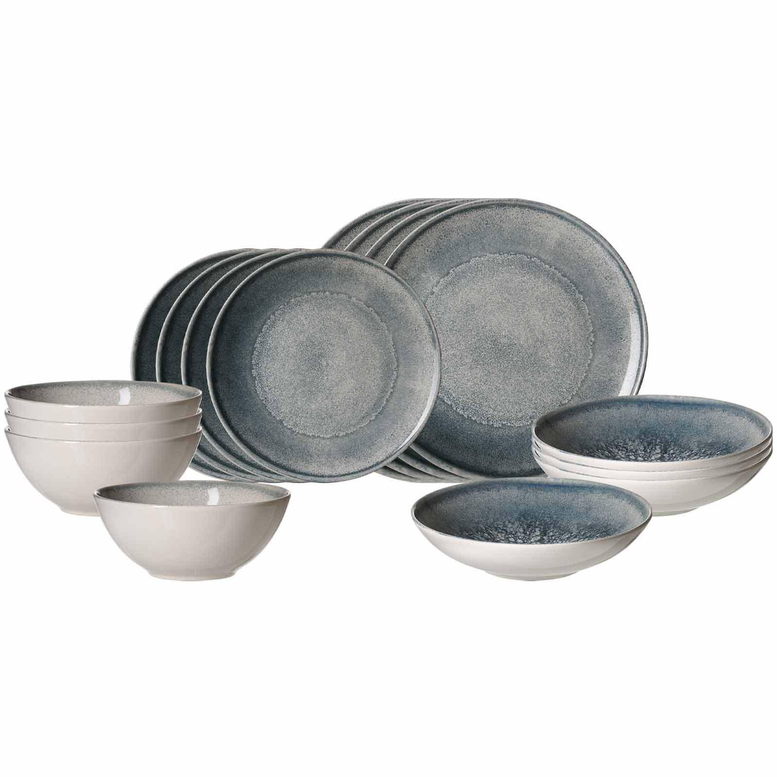 STARTER-SET Grana grau 16-tlg. - Grau, Keramik (2/2/2cm) - Ritzenhoff Breker