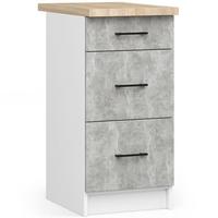 UNTERSCHRANK Weiß, Beton 85/40/46 - Hellgrau/Weiß, Holzwerkstoff (40/85/46cm) - RAUMHIRSCH FURNITURE