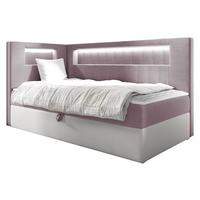 BOXBETT Gold Junior 3, Seite zum Öffnen des Bettkastens: Links - H3 - Weiß/Rosa, Holz (100/200cm) - MIRJAN24