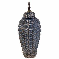 VASE aus Keramik, schwarz, 18x45cm - Schwarz, Keramik (45cm) - Wanderlust