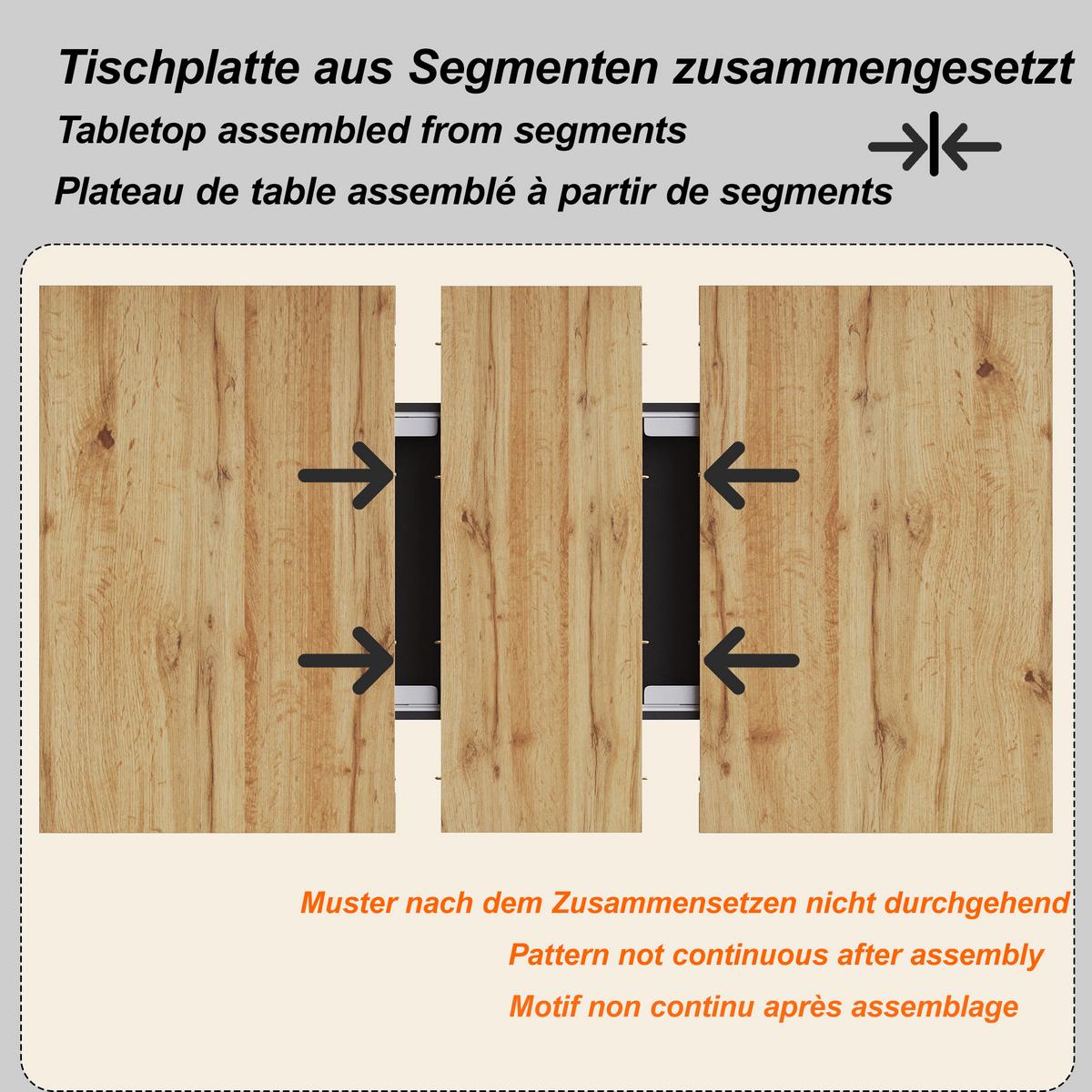 ESSTISCH Ausziehbar 110-140 cm Natural Wood mit verstecktem Staufach - Grau, Holzwerkstoff (80/110/75cm) - Urban Meuble