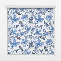 INNENROLLO - Fensterrollo - Rollo - 100x100 cm - Blaue Schmetterlinge - Blau, Kunststoff (100/100/0.5cm) - TULUP