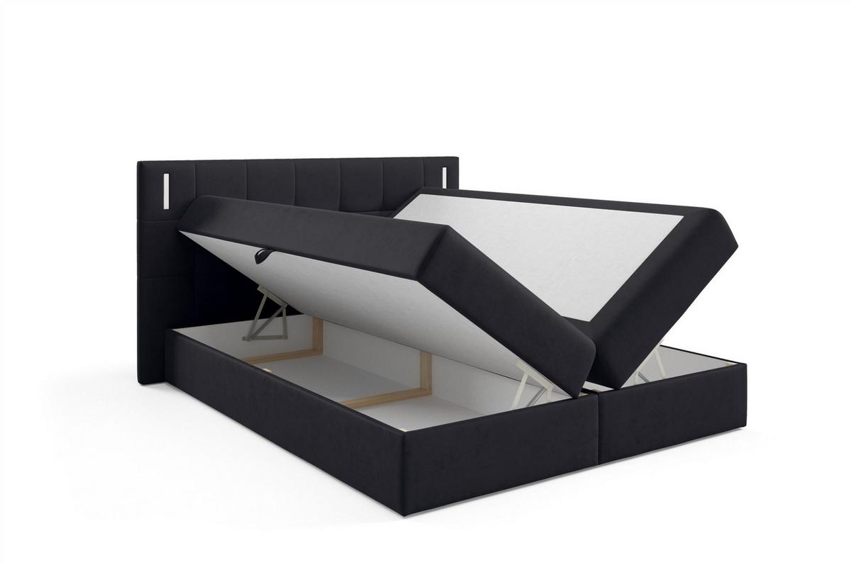 BOXBETT Martim - Schwarz, Holzwerkstoff/Textil (120/200cm) - Fun Möbel