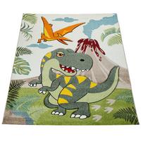 KINDERTEPPICH, mit Dino-Motiv, Grün, 120 x 170 cm - Grün, Textil (170/120cm) - KADIMA DESIGN