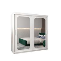 SCHWEBETÜRENSCHRANK 200/200/62 2-türig - Silberfarben/Weiß, Holz/Kunststoff (200/200/62cm) - MÖBEL KRYSPOL