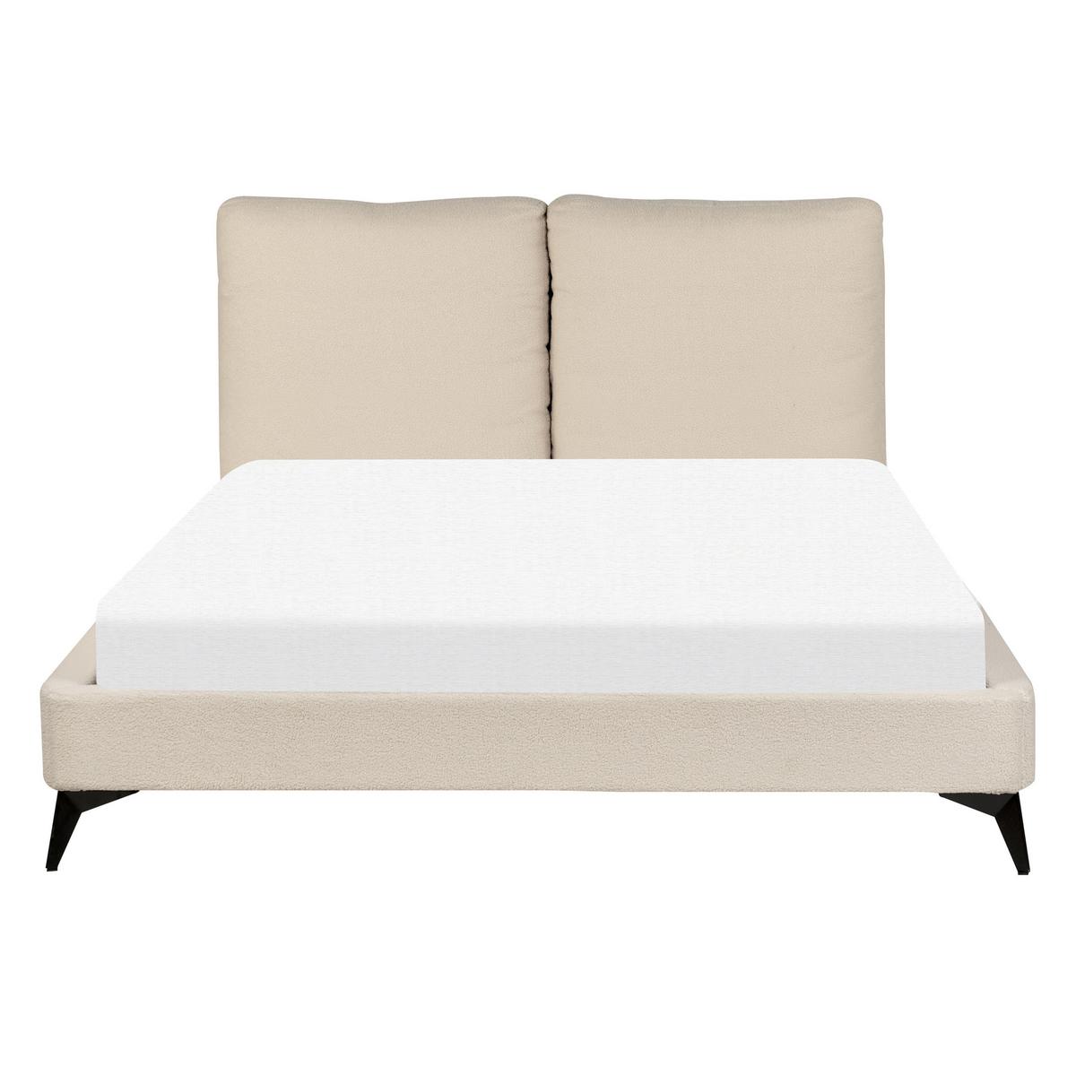 POLSTERBETT 140/200cm Helles Beige Melle - Beige, Textil (140/200cm) - Beliani