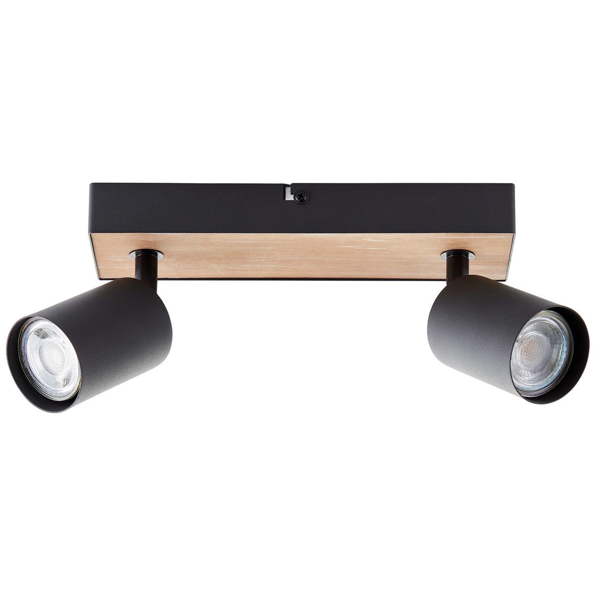 LED SPOT Jello Wood Schwarz/Holz 8/24/15,3 cm - Multicolor, Metall (8/24/15.3cm) - Brilliant