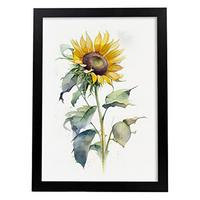 POSTER Sonnenblume 2 Im Nordischen Stil. A4 Rahmenlos - Klar, Papier (29.7/5/21cm) - Nacnic