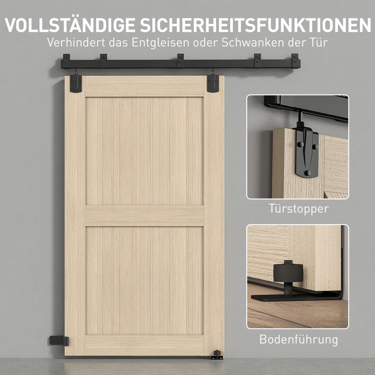 TÜRSCHIENENSYSTEM aus Karbonstahl Schwarz - Schwarz, Metall (4.7/6.1/183cm) - HOMCOM