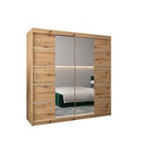SCHWEBETÜRENSCHRANK 200/200/62 2-türig - Silberfarben/Eiche Artisan, Holz/Kunststoff (200/200/62cm) - MÖBEL KRYSPOL