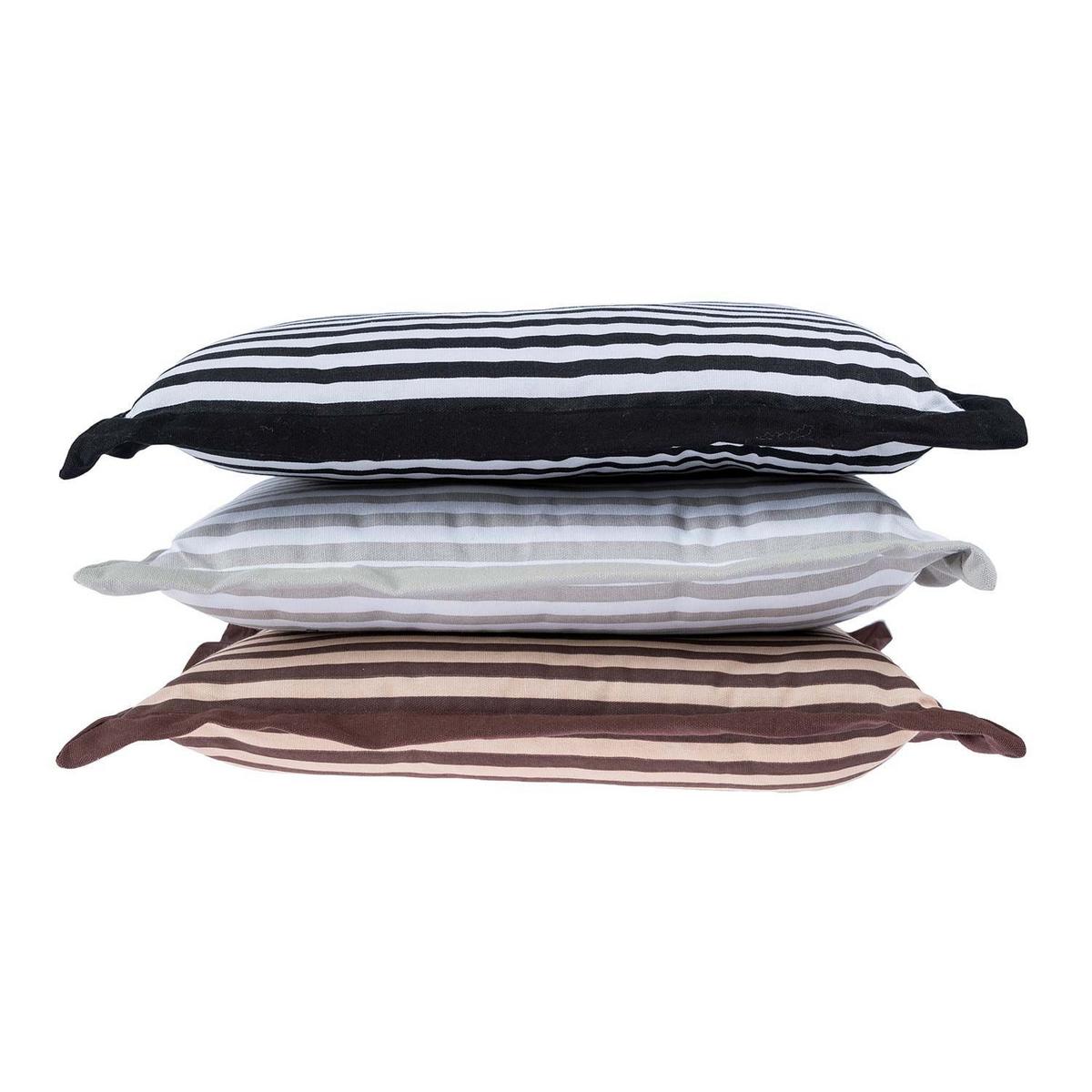 SITZKISSEN braun-beige gestreift, 40/40/5 cm - Braun, Textil (40/40/5cm) - Homescapes