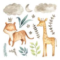 WANDAUFKLEBER 80x132cm - Pflanzen und Tiere - Multicolor, Kunststoff (80/132/0.1cm) - Wallfluent