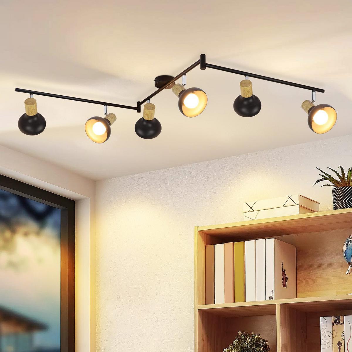 DECKENSTRAHLER Ferguson 6-flammig 17.5/11/150 cm - Schwarz, Metall (17.5/11/150cm) - Nettlife