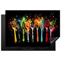 HERDABDECKPLATTE Löffel - Gewürze - Modern - Graffiti - Farbe - Farbenfroh Induktionsmatte 77x51 cm - Multicolor, Kunststoff (77/51/0.2cm) - MuchoWow