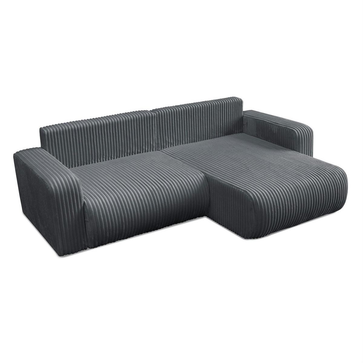 ECKSOFA MOVE mit Schlaffunktion und Bettkasten, Tilia 85 - Dunkelgrau, Textil (247/143cm) - Lookway