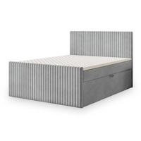 BOXBETT TERVAN 140x200 cm mit Matratze und Topper - Hellgrau - Hellgrau, Holz (140/200cm) - MASSENO