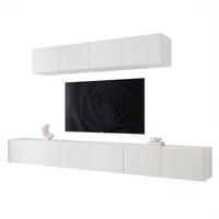 WOHNWAND ANGEL IV Mattweiß hängend mit LED-Beleuchtung 300 cm - Weiß, Holzwerkstoff (300/36/40cm) - Idohome