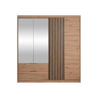 KLEIDERSCHRANK Majorka 203 - Schwarz/Eiche Artisan, Holzwerkstoff/Kunststoff (203/213/60cm) - MIRJAN24