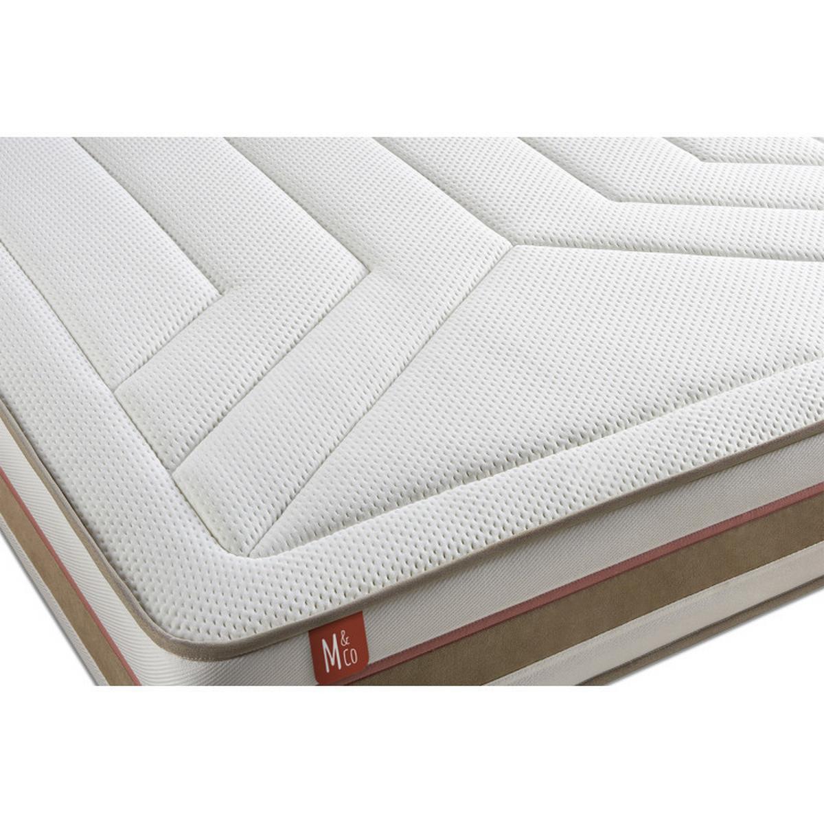 MATRATZE Le Tendre Taschenfederkern und Memory-Schaum 90 x 190 cm h1 - Weiß, Textil (90/190cm) - Marmottes & Co