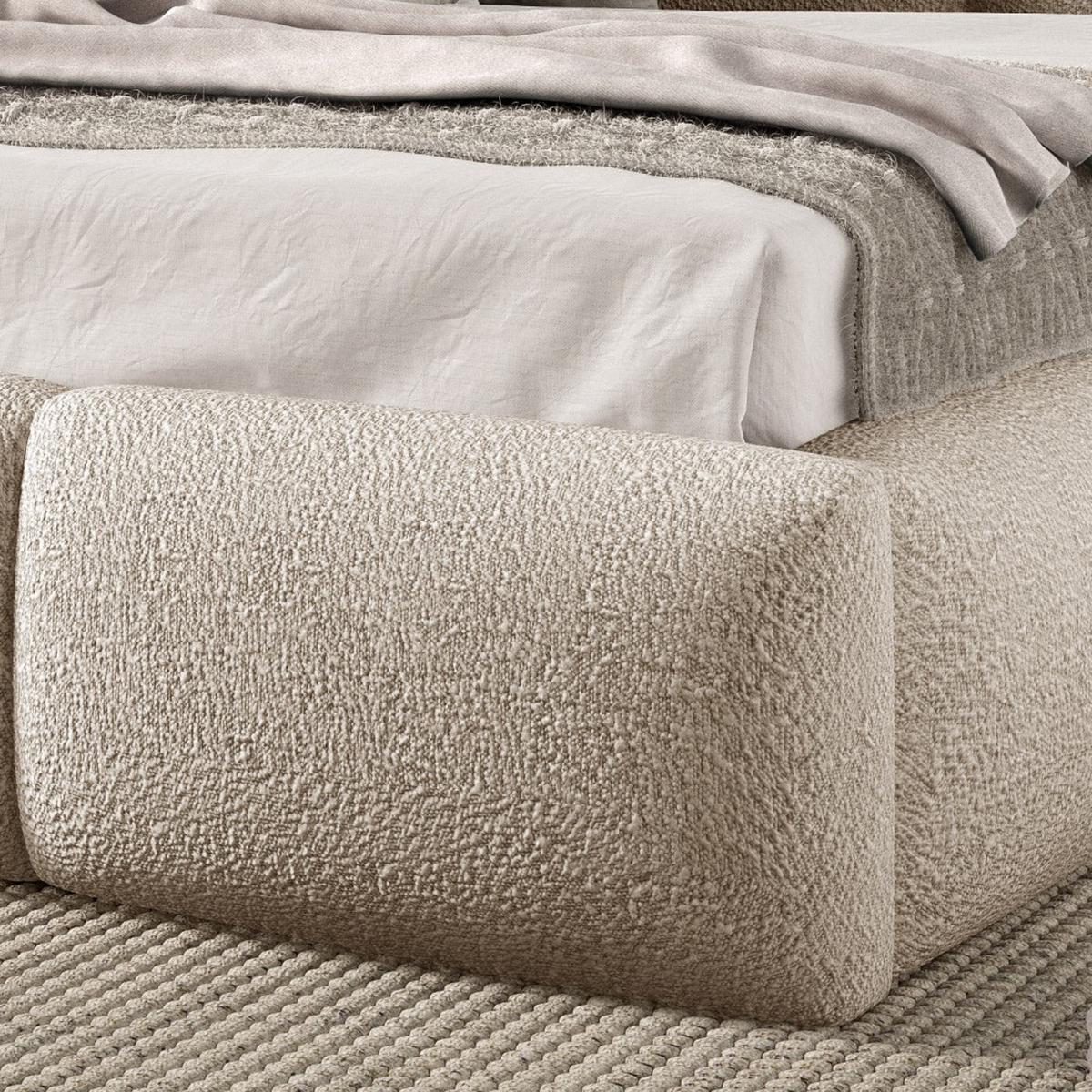 POLSTERBETT Bero, 200x200, Bouclé-Stoff, Beige - Beige, Textil (200/200cm) - Beautysofa
