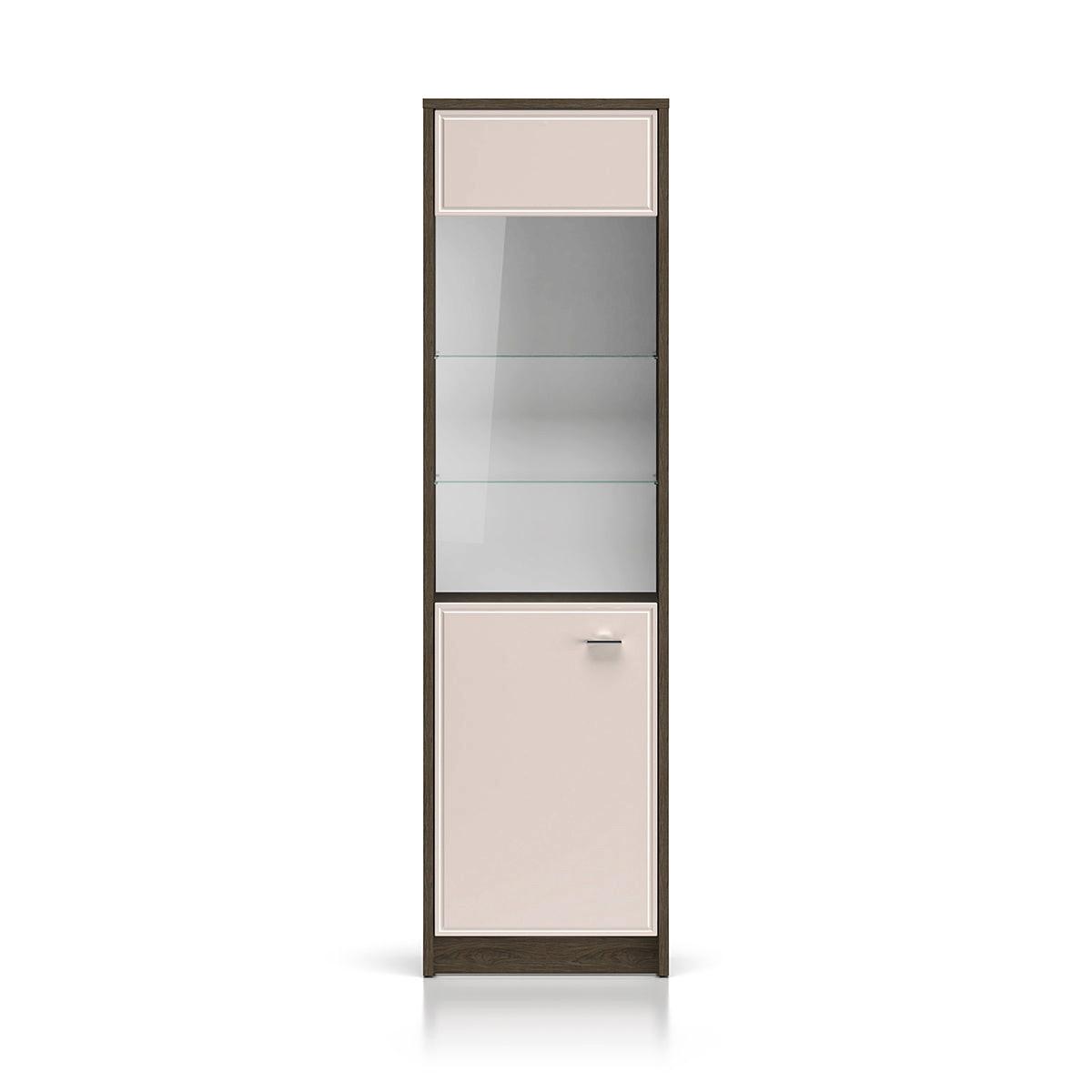 VITRINE Kaius Kaschmir und Dunkles Holz - Beige, Holzwerkstoff (54.6/194.7/40cm) - Petits-meubles
