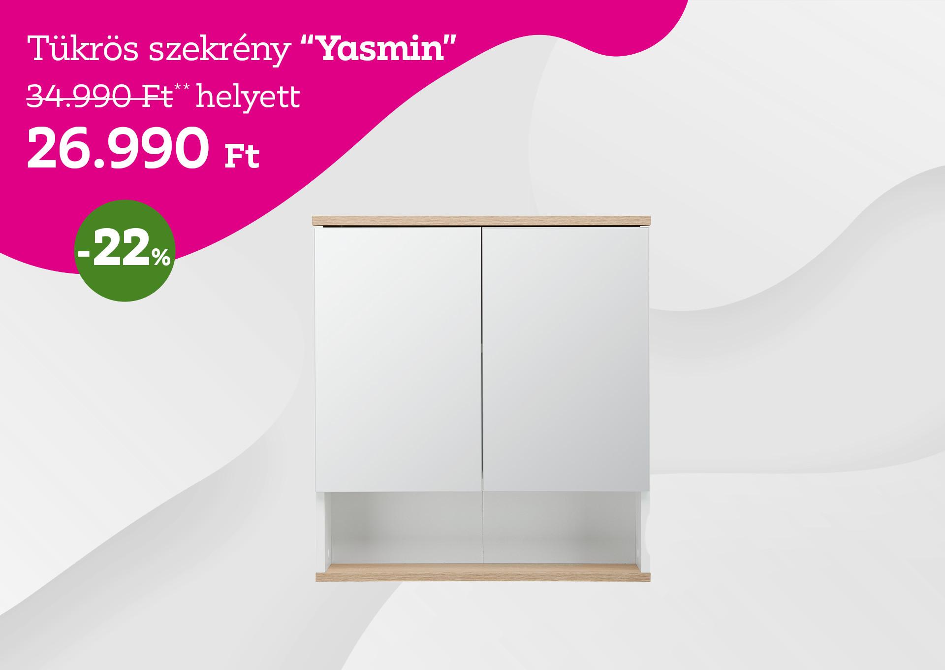 Tükrös szekrény Jasmine 34990 Forint helyett 26990 Forint kedvezmény mértéke 22%