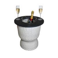 3-IN-1 LOUNGETISCH MIT ACRYL-KÜHLER Paris Champagner/Schwarz 43 cm - Champagner/Schwarz, Kunststoff (41/41/43cm) - COOTAB Cooler Table