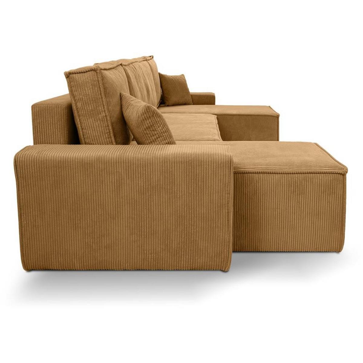 WOHNLANDSCHAFT Hektor U mit Schlaffunktion gelb - Gelb/Schwarz, Kunststoff/Textil (318/94/152cm) - Beautysofa