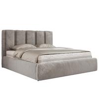 POLSTERBETT SAVINO CLASSIC 140/200 - Hellgrau Plüsch - Pocket-Matratze - Hellgrau, Textil (140/200cm) - MKS