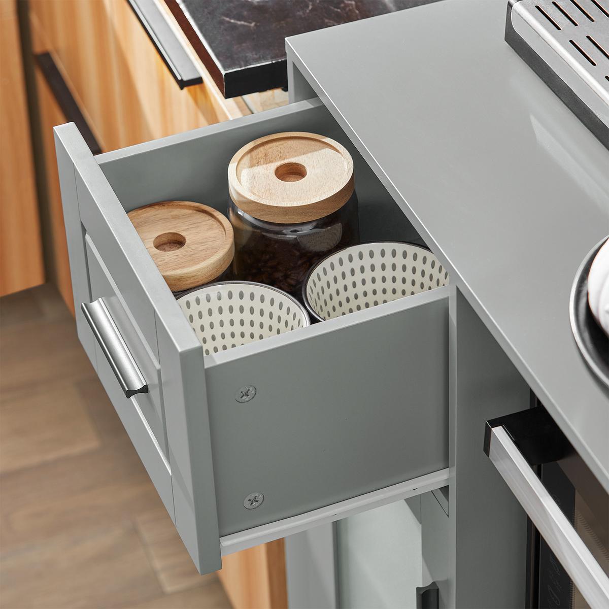 MIKROWELLENSCHRANK Grau - Grau, Holzwerkstoff (89/89/40cm) - SoBuy