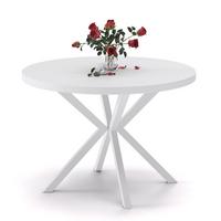 AUSZIEHTISCH MILTON 120-196/76 cm mit Metallgestell, Weiß / Arktisweiß - Weiß, Holzwerkstoff/Metall (120/120/76cm) - Idohome