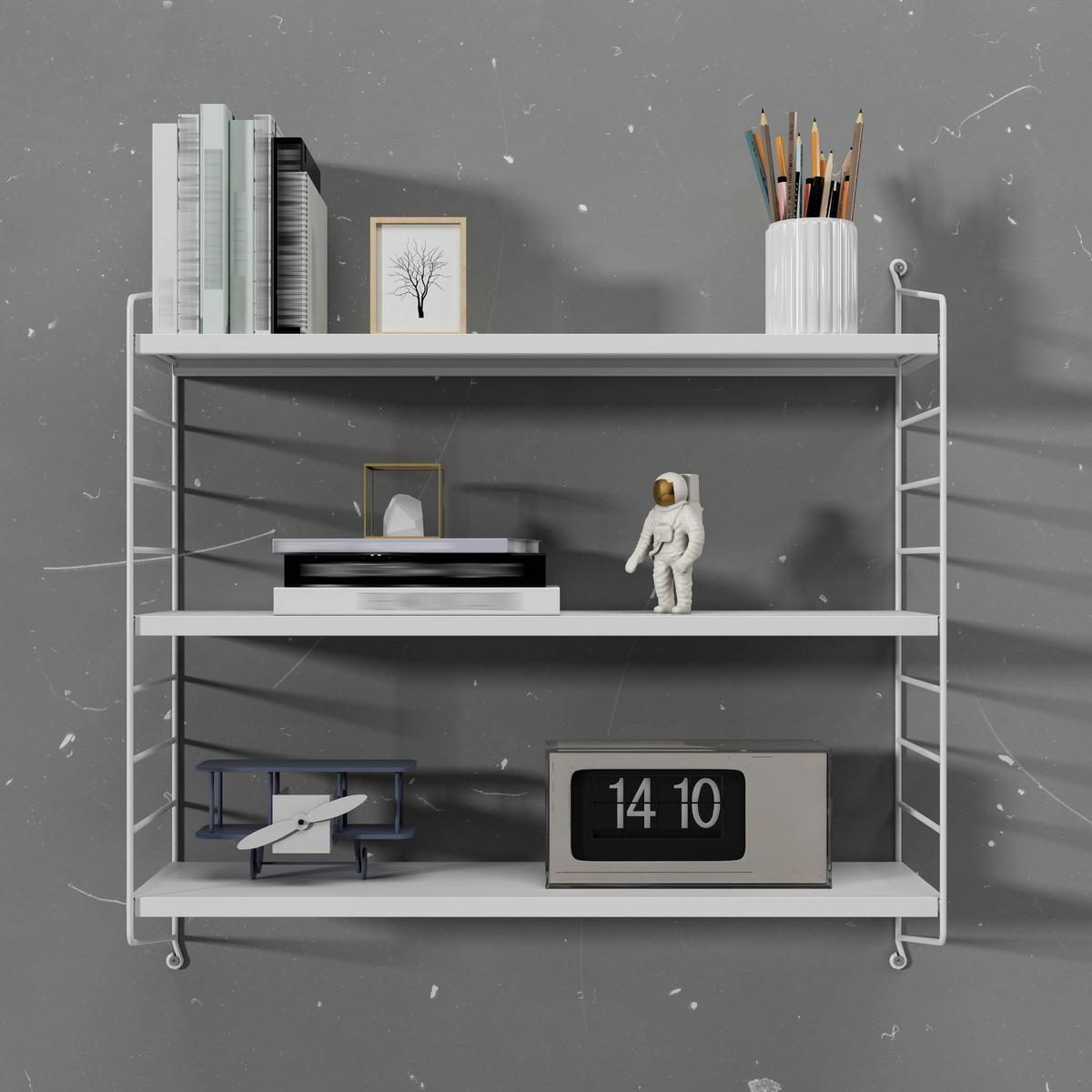 WANDREGAL Strängnäs modular - Weiß, Metall (60/50/15cm) - [en.casa]