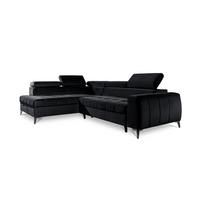 ECKSOFA Schlafsofa Agnesa In Salvador - Schwarz, Holzwerkstoff/Textil (275/200cm) - Fun Möbel
